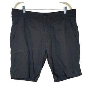 The North Face Shorts Mens 36 Black 100% Nylon Hiking Outdoor Travel Flat Front